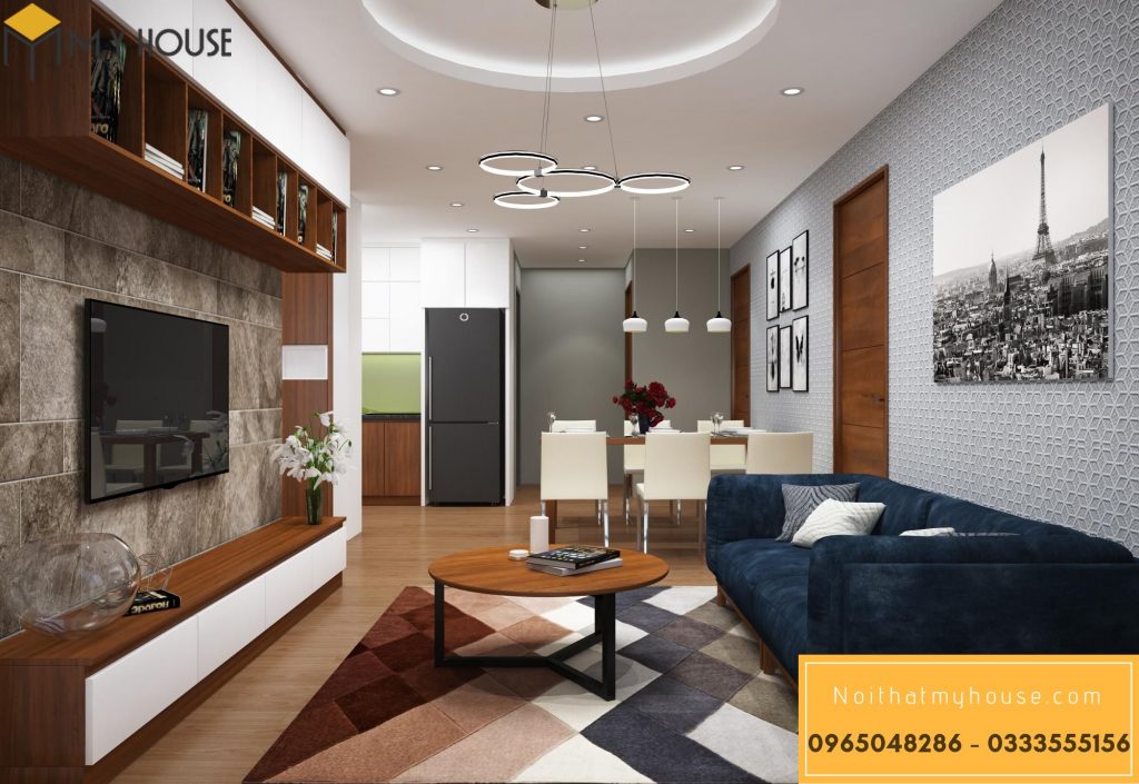 Thiết kế nội thất phòng khách chung cư 90m2
