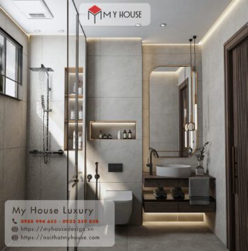 cách bố trí nhà vệ sinh trong nhà ống