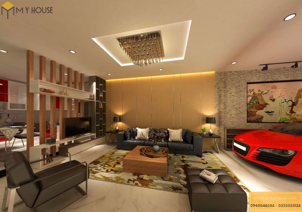 Không gian phòng khách nhà phố 3 tầng - View 2