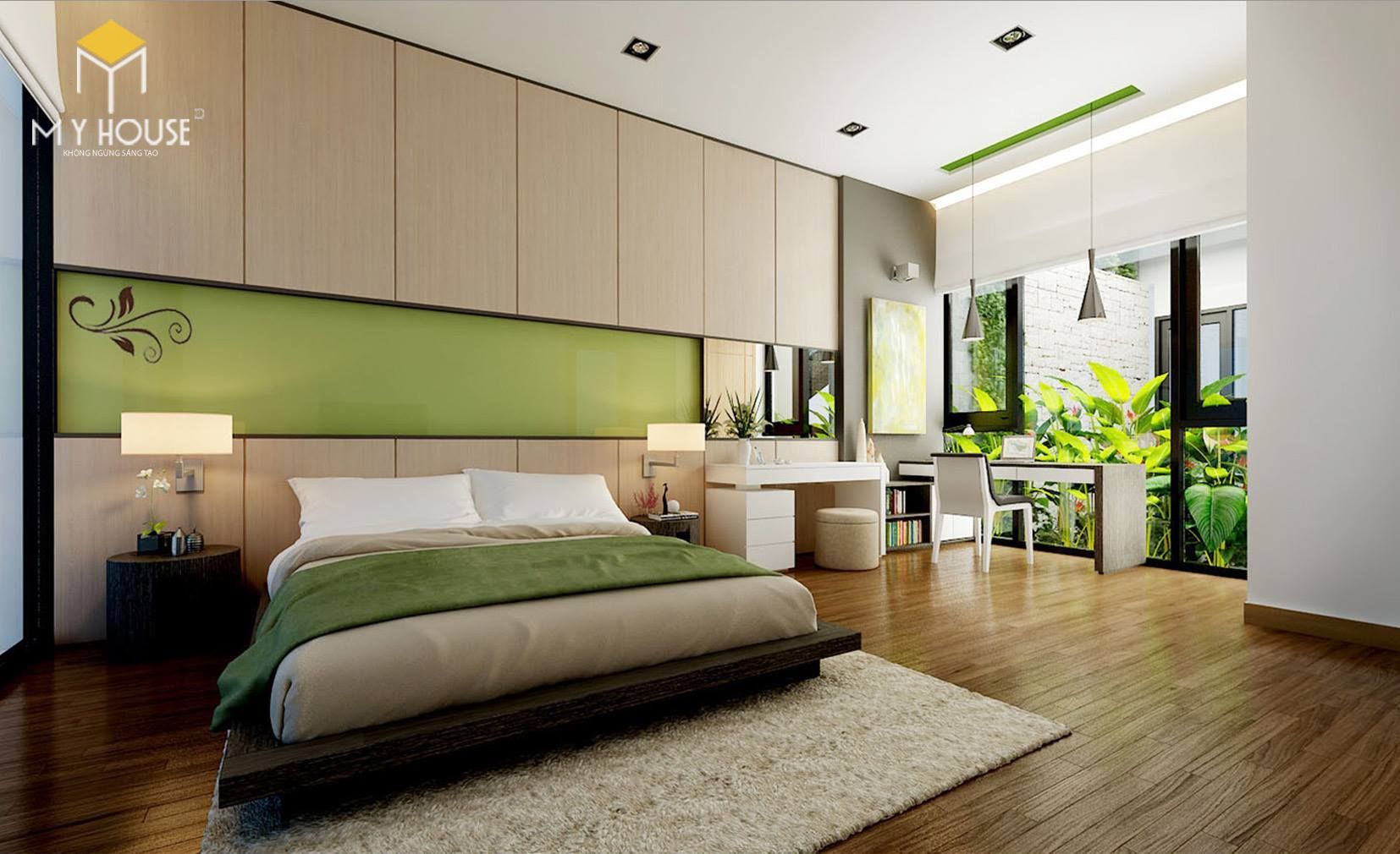 Phòng ngủ với không gian xanh tinh tế - View 1