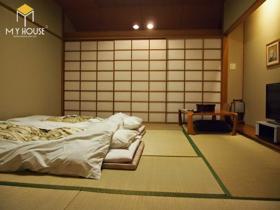 Giường trệt cho phòng ngủ mang phong cách Nhật Bản