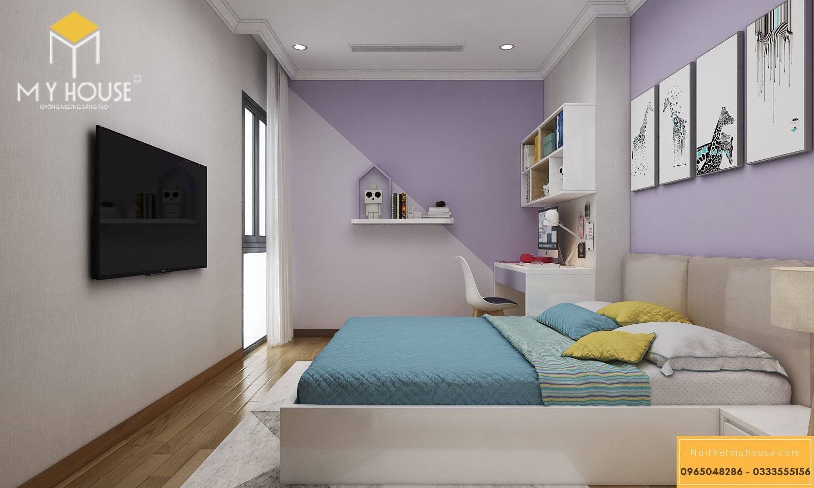 Nội thất phòng ngủ cho bé chung cư 180m2 _ View 1