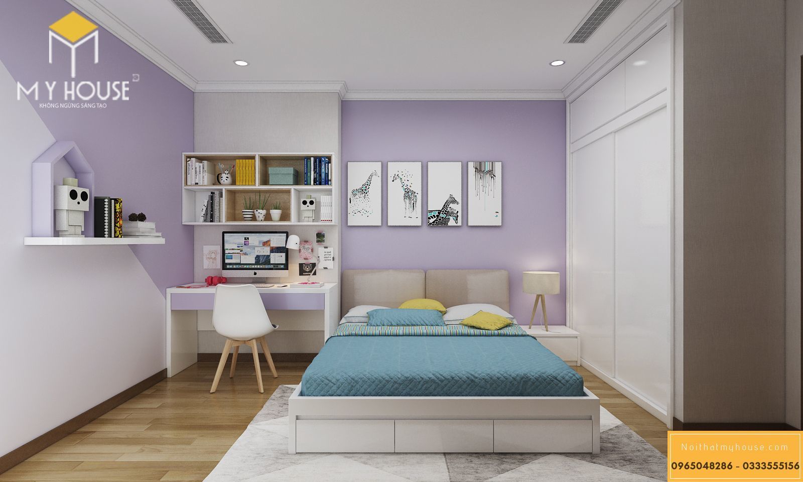 Nội thất phòng ngủ cho bé chung cư 180m2 _ View 2