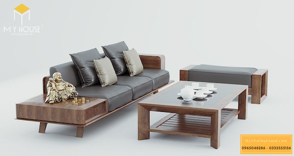 Sô pha gỗ sồi đơn giản