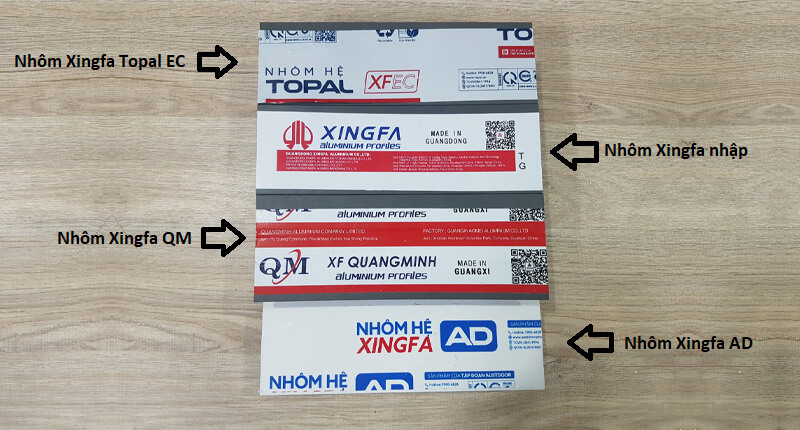 Hình ảnh 4 loại nhôm xingfa làm cửa phổ biến trên thị trường Việt Nam hiện nay