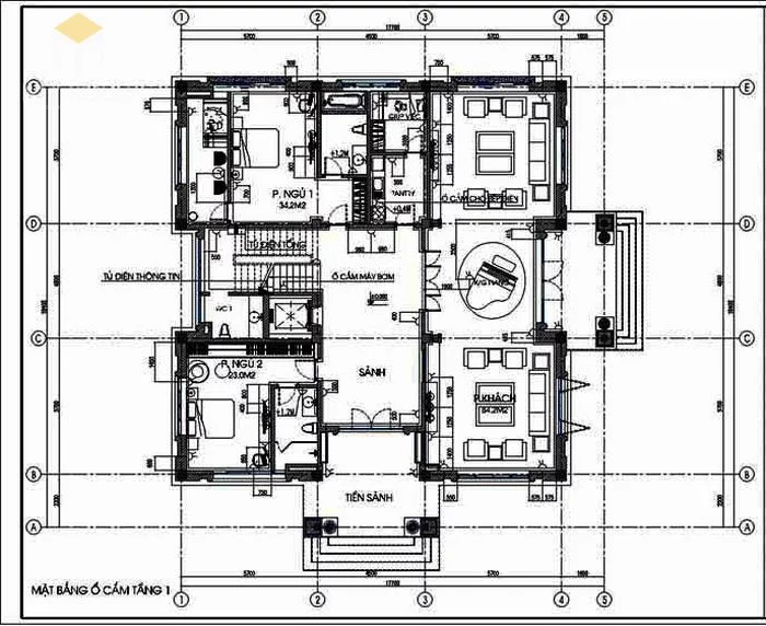 Bản vẽ thiết kế kết cấu điện - nước biệt thự