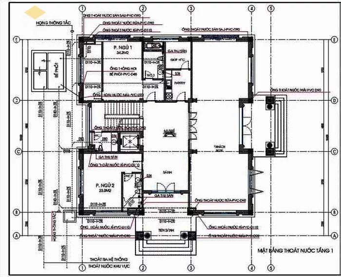 Bản vẽ thiết kế kết cấu điện - nước biệt thự