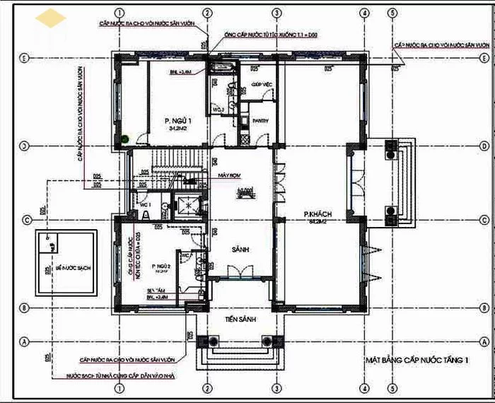 Bản vẽ thiết kế kết cấu điện - nước biệt thự