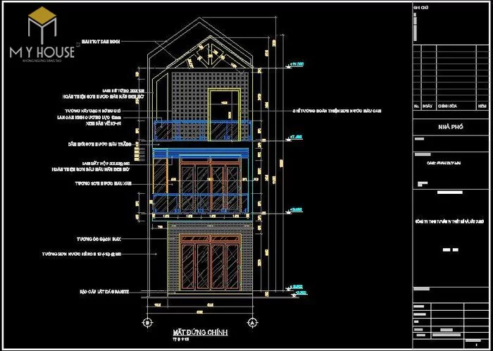 Bản vẽ nhà phố 5x14m2