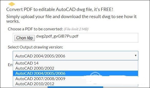 Autodwg convert PDF sang Autocad