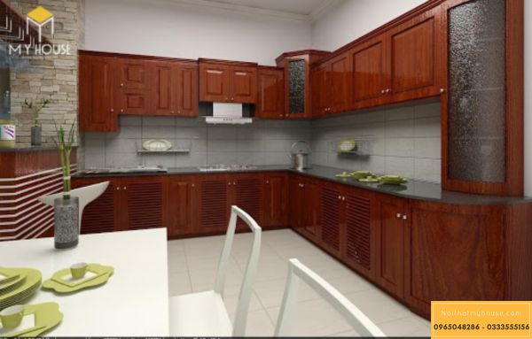 Nội thất gỗ hương cho phòng bếp