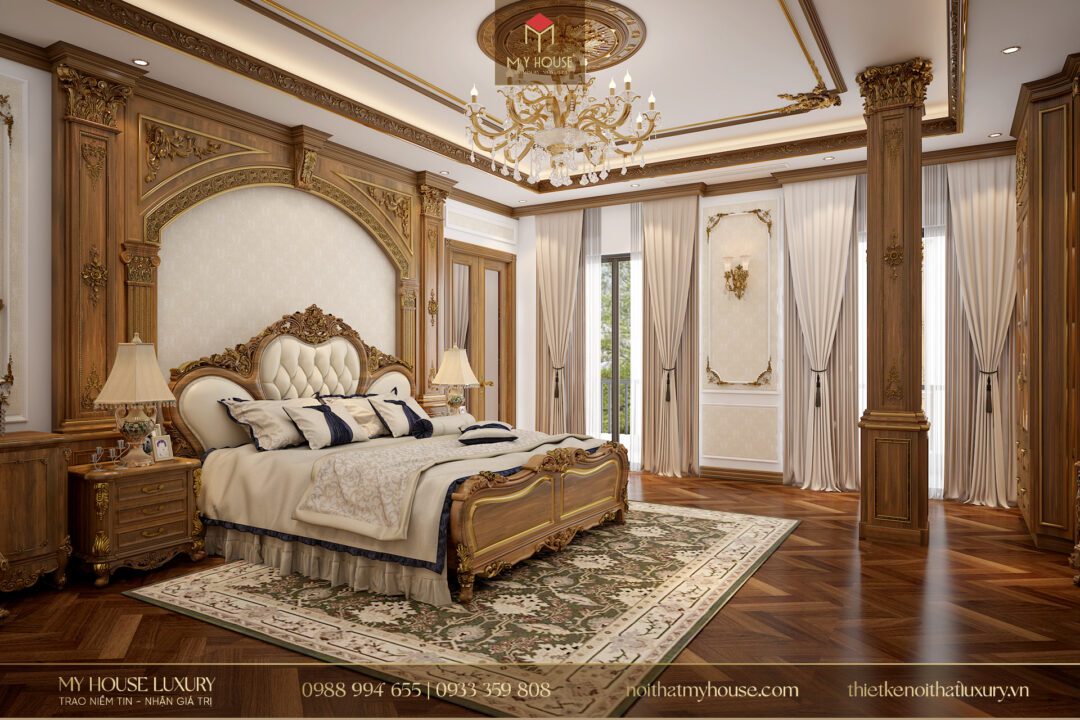 mẫu giường ngủ tân cổ điển