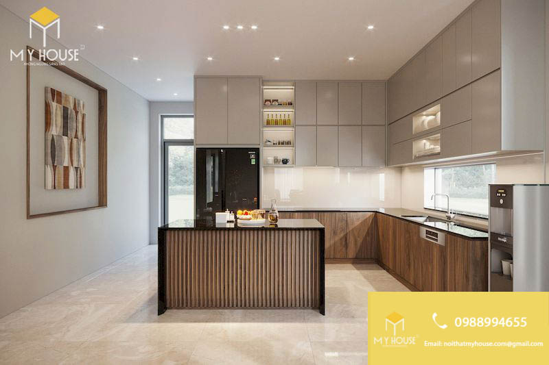 Thiết kế nội thất phòng bếp bếp biệt thự Hòa Lạc – 09