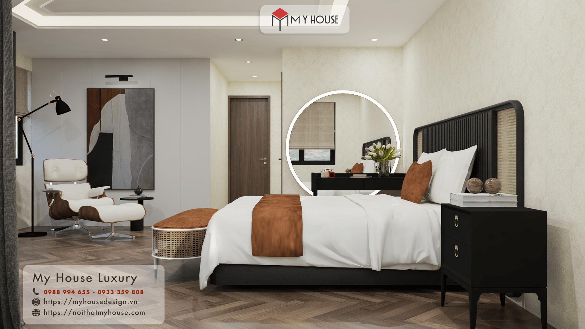 thiết kế nội thất phòng ngủ khách sạn 3