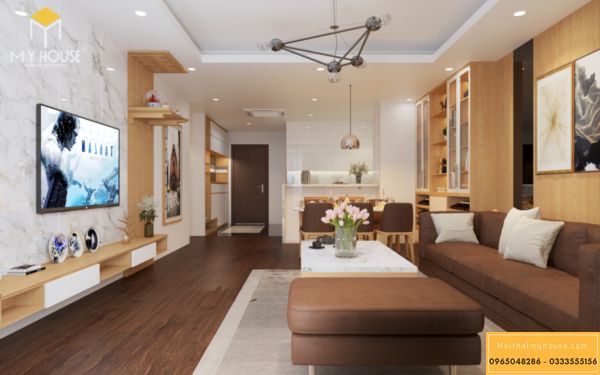 Nội thất phong khách Hinode 3 ngủ 105m2 - hình 1