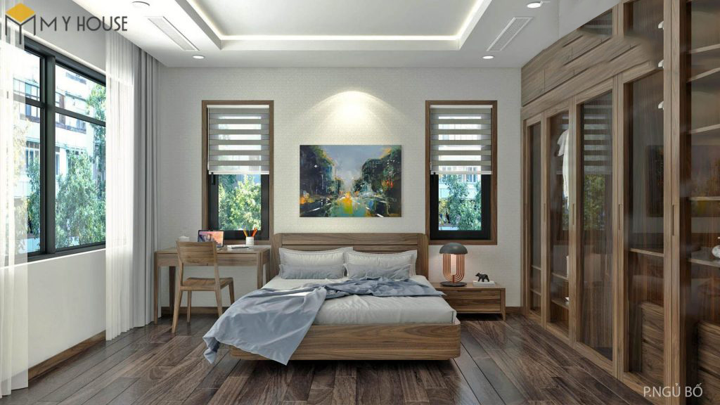 Phòng ngủ gỗ óc chó +53 Mẫu thiết kế nội thất cao cấp 2023 31
