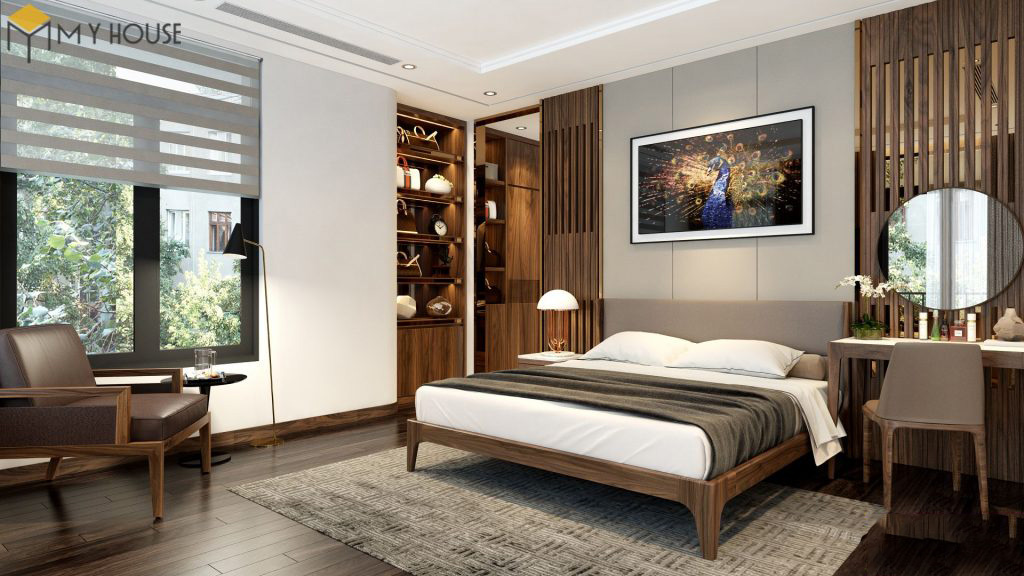 Phòng ngủ gỗ óc chó +53 Mẫu thiết kế nội thất cao cấp 2023 19
