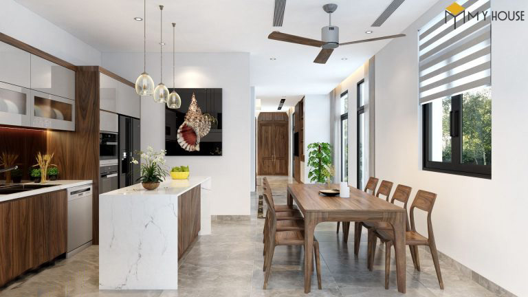 Bàn ghế ăn gỗ óc chó 85
