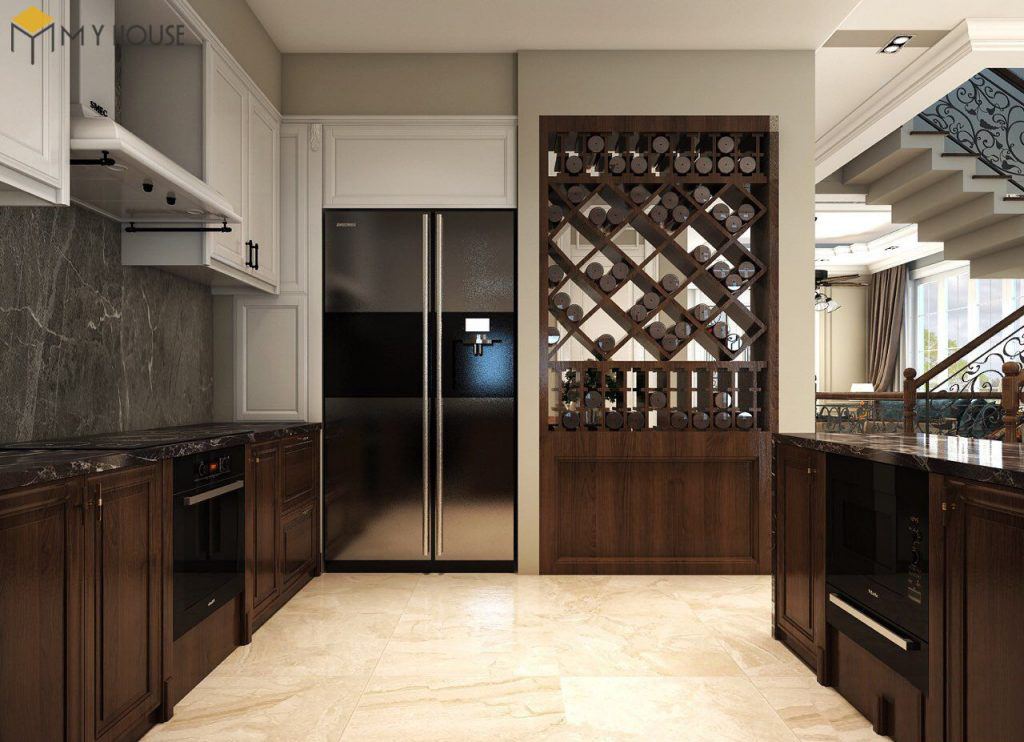 Hình ảnh thiết kế không gian bếp sang trọng tinh tế và cách tân từ phong cách tân cổ điển – hình 16