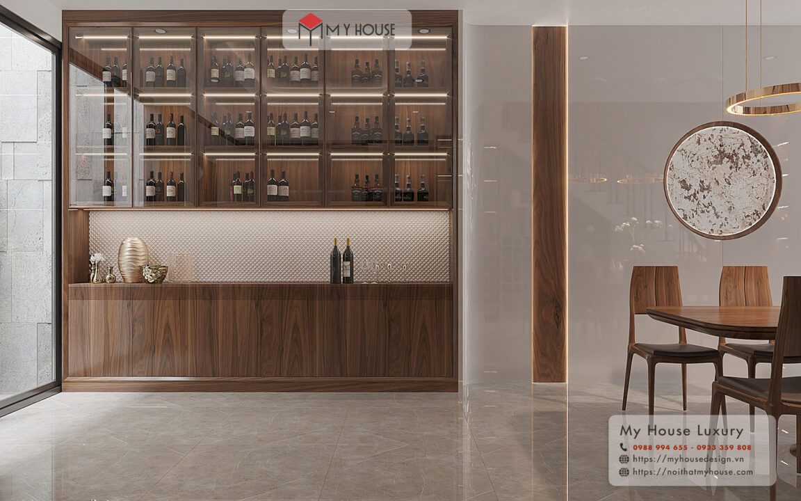tủ rượu gỗ óc chó