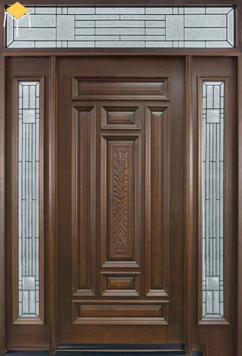Mẫu cửa gỗ tự nhiên 1 cánh cửa chính – 6