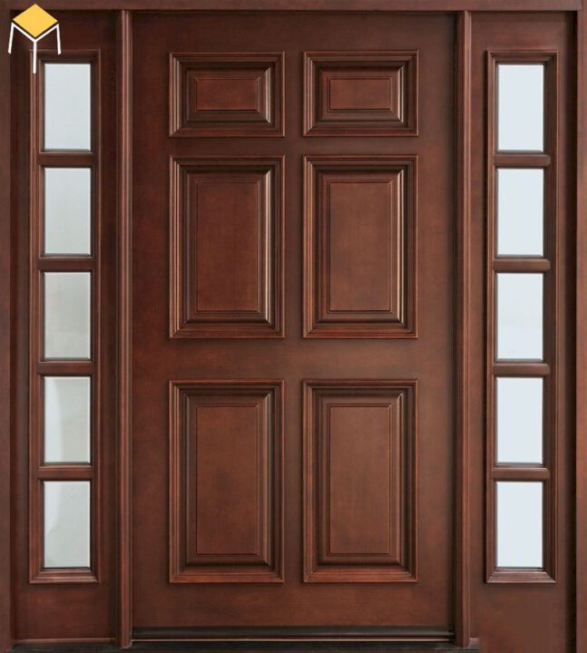 Thiết kể cửa gỗ tự nhiên 2 cánh lớn, 2 cánh bé – 13