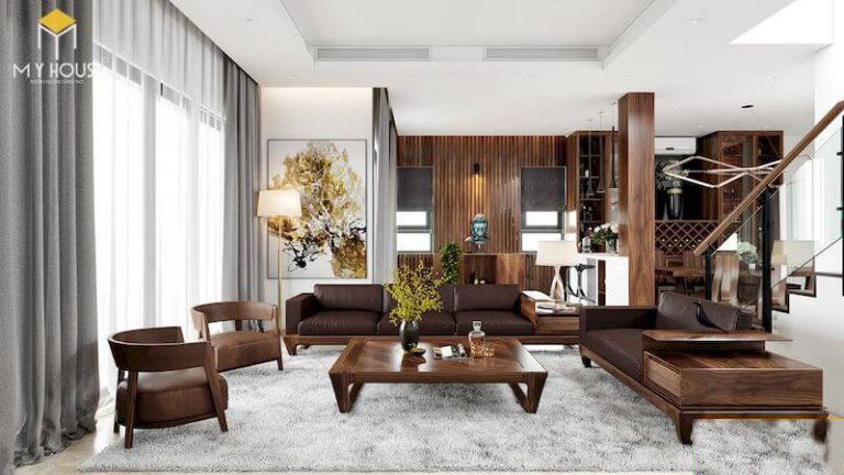 Bàn ghế - Sofa gỗ óc chó đẹp 53