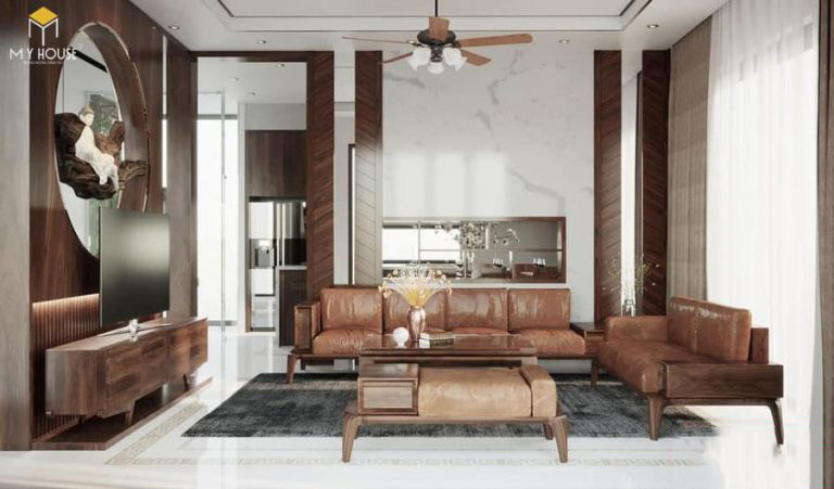Bàn ghế - Sofa gỗ óc chó đẹp 96
