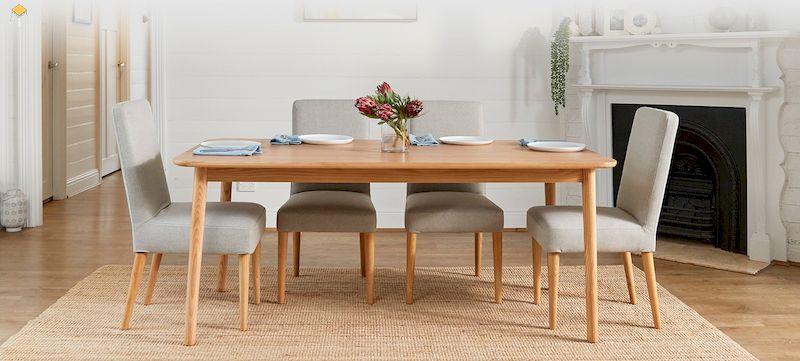 Kích thước của bàn ăn gỗ sồi 6 ghế phổ biến