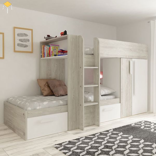 giường tầng bằng gỗ 