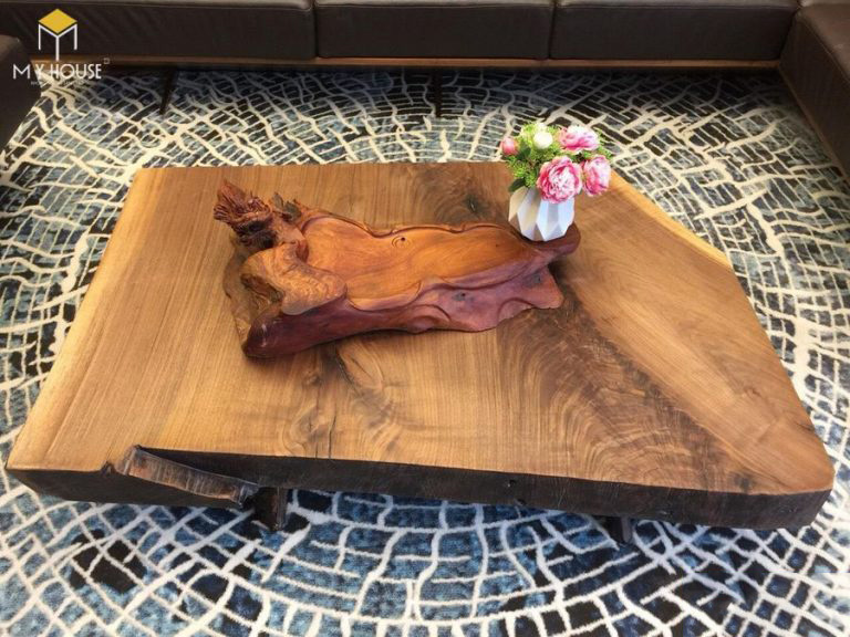 Sofa gỗ óc chó đẹp – Mẫu 9