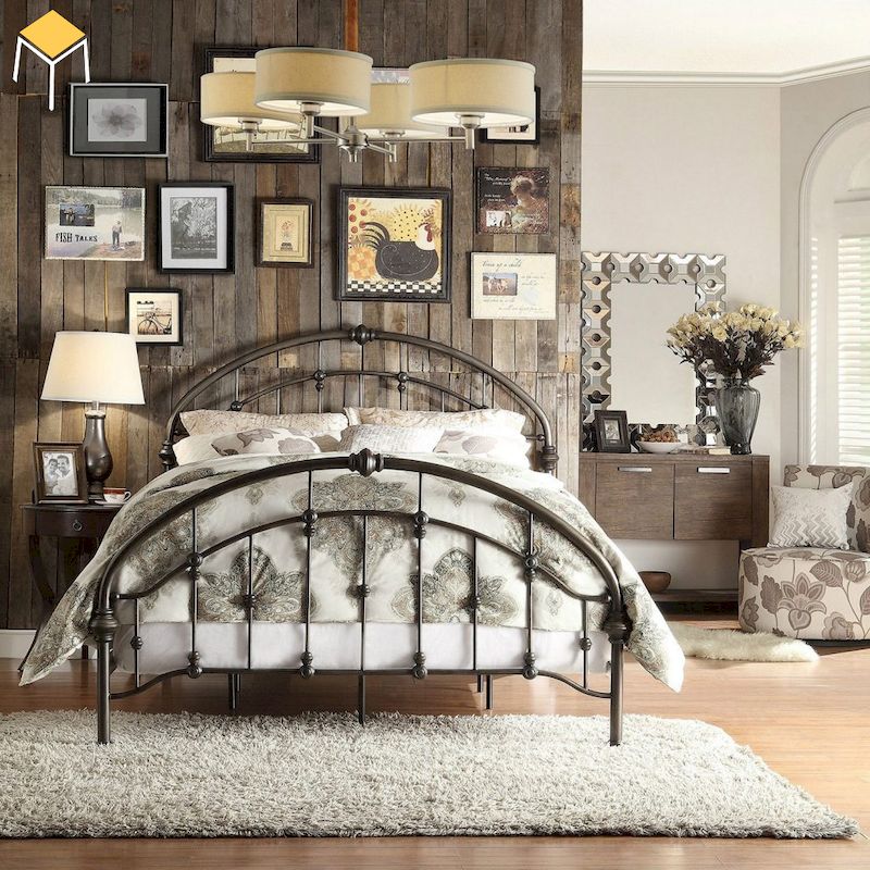 Decor phòng ngủ vintage bằng giường cổ điển