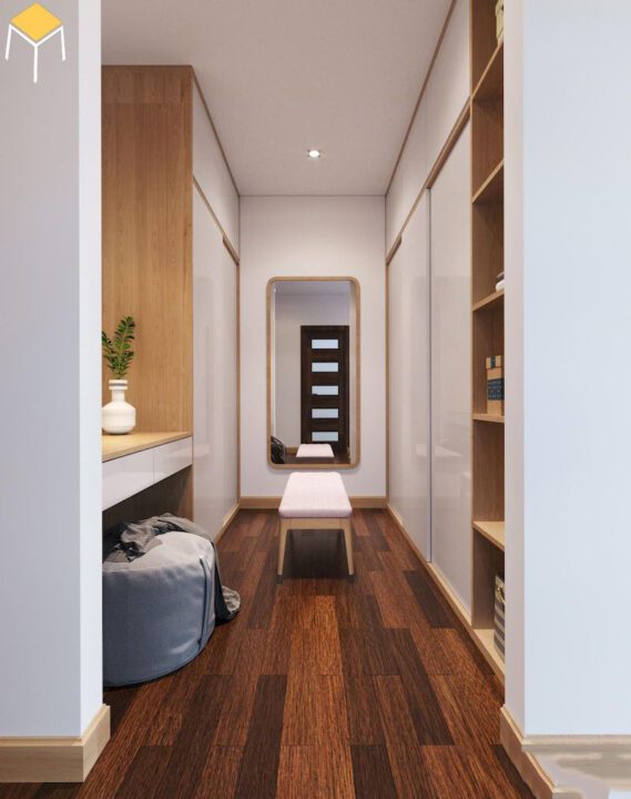 Thiết kế nội thất biệt thự liền kề The Manor Central Park – Phòng thay đồ riêng biệt, cá tính