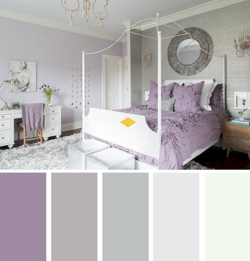 Phòng ngủ màu tím nhạt