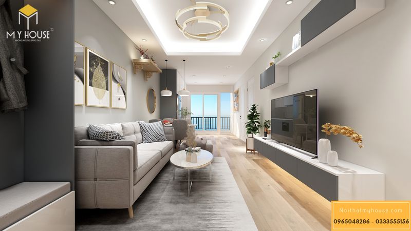 Thiết kế nội thất chung cư Sunshine Garden màu trắng chủ đạo