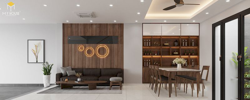 Mẫu thiết kế nội thất phân khu Ngọc Trai tại Vinhome Ocean Park – Phòng bếp tầng 1