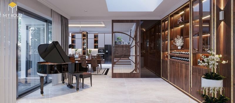 Thiết kế nội thất phân khu Sao Biển tại Vinhome Ocean Park – Phòng khách rộng được tận dụng tối đa nhằm mang đến không gian nội thất sang trọng