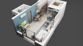 Thiết kế căn hộ studio 30m2 5