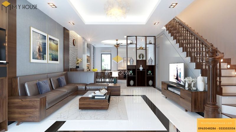 Mẫu nội thất phòng khách nhà chữ L - 10