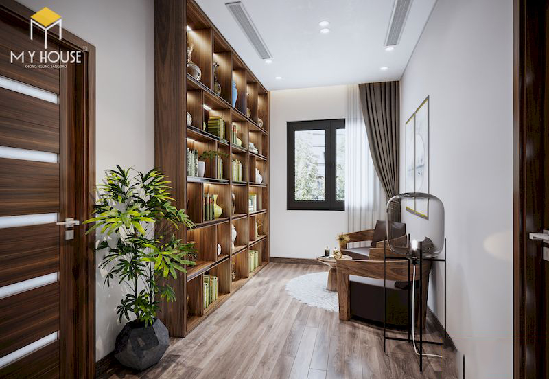 Thiết kế nội thất biệt thự Gamuda phòng đọc sách yên tĩnh với view nhẹ nhàng, bình yên – 7