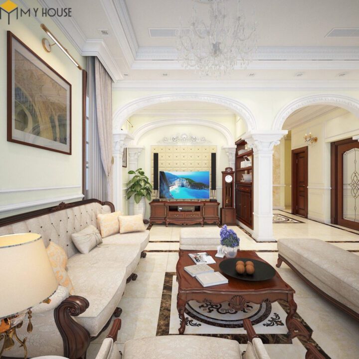 Thiết kế nội thất biệt thự hiện đại – phòng khách – View 4