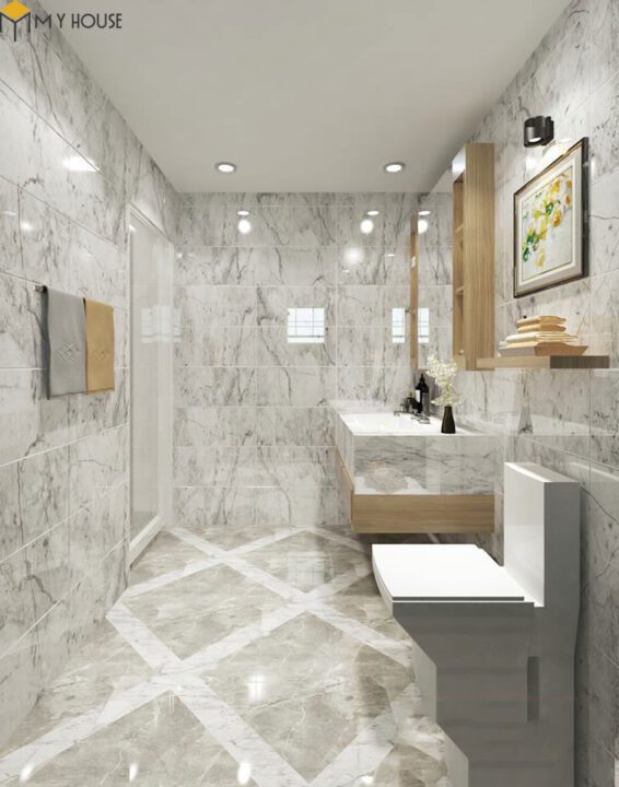 Cách bố trí và vật liệu cao cấp mang lại vẻ đẹp hoàn hảo cho nội thất nhà vệ sinh biệt thự
