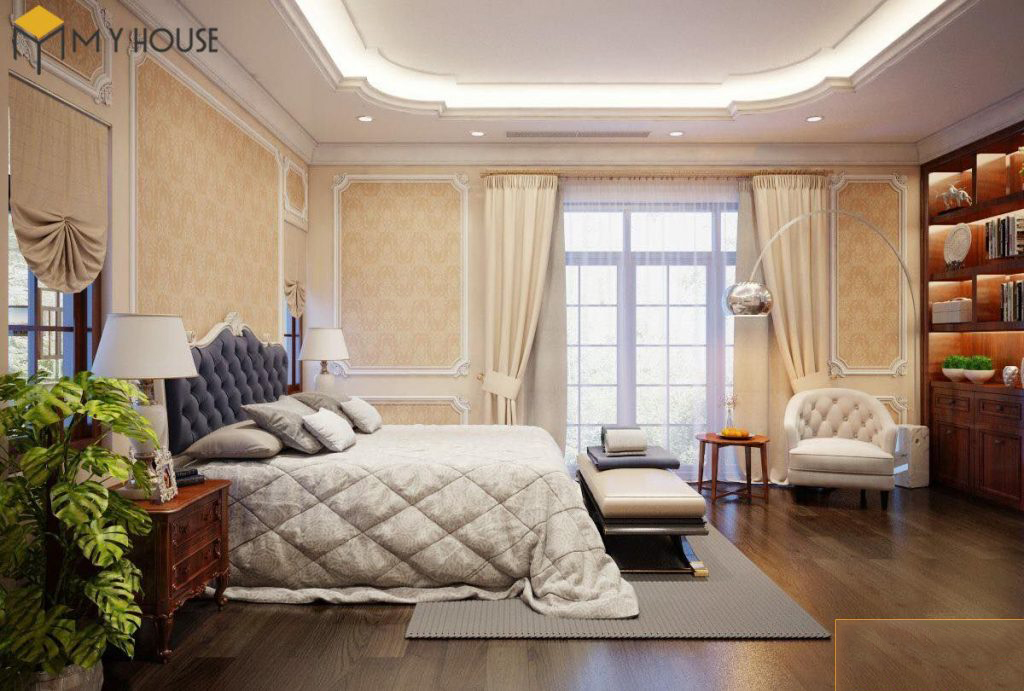 Thiết kế nội thất biệt thự tân cổ điển kiểu Pháp – Phòng ngủ master 2