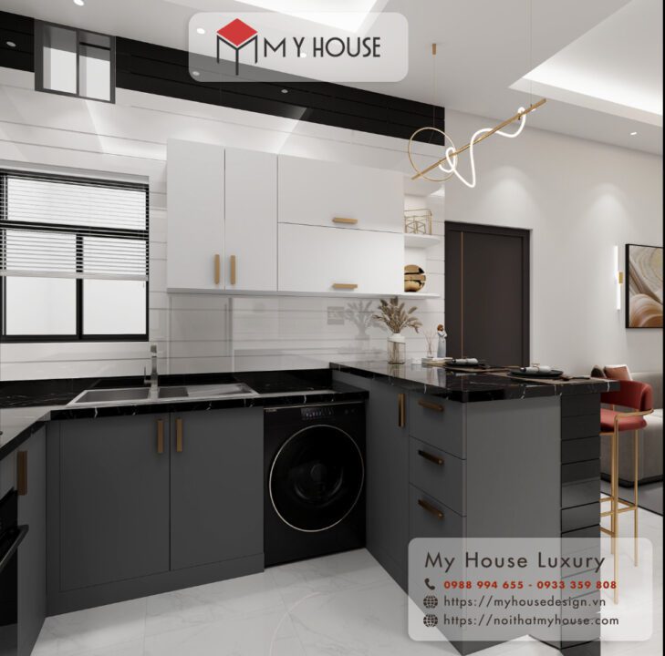 thiết kế bếp chung cư hiện đại 11