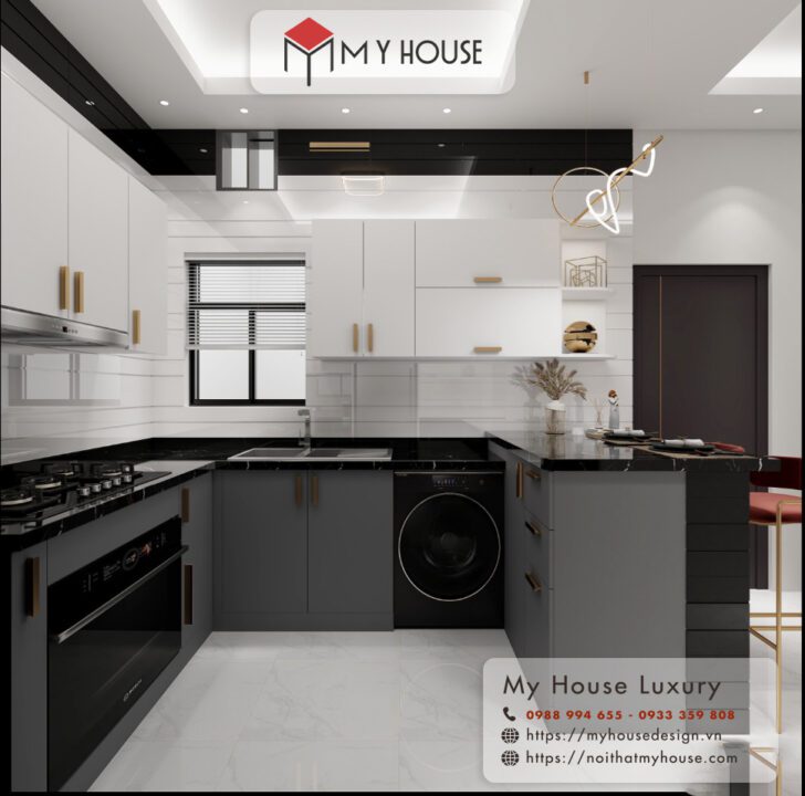 thiết kế bếp chung cư hiện đại 15