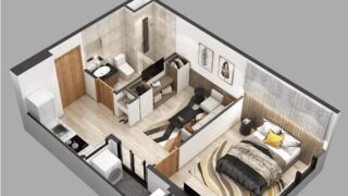 thiết kế nội thất chung cư 56m2