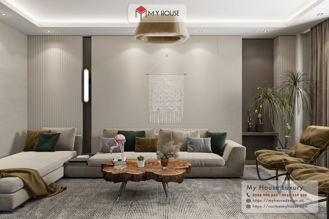 Mẫu phòng khách nhà ống 6m