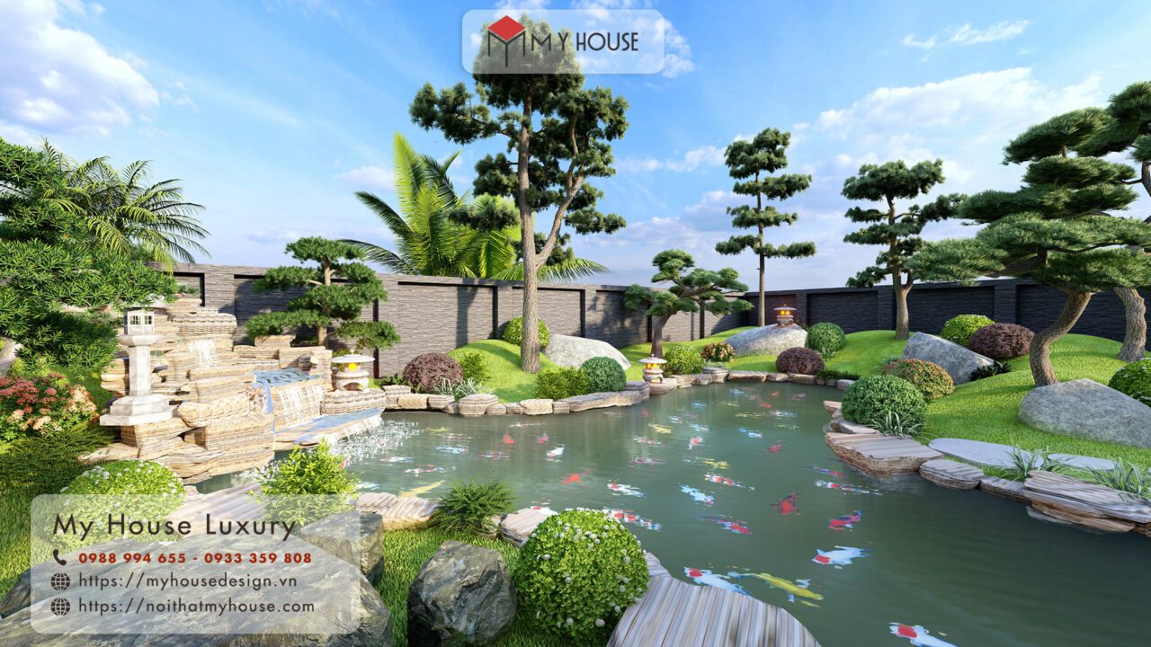 Mẫu tiểu cảnh thác nước đẹp
