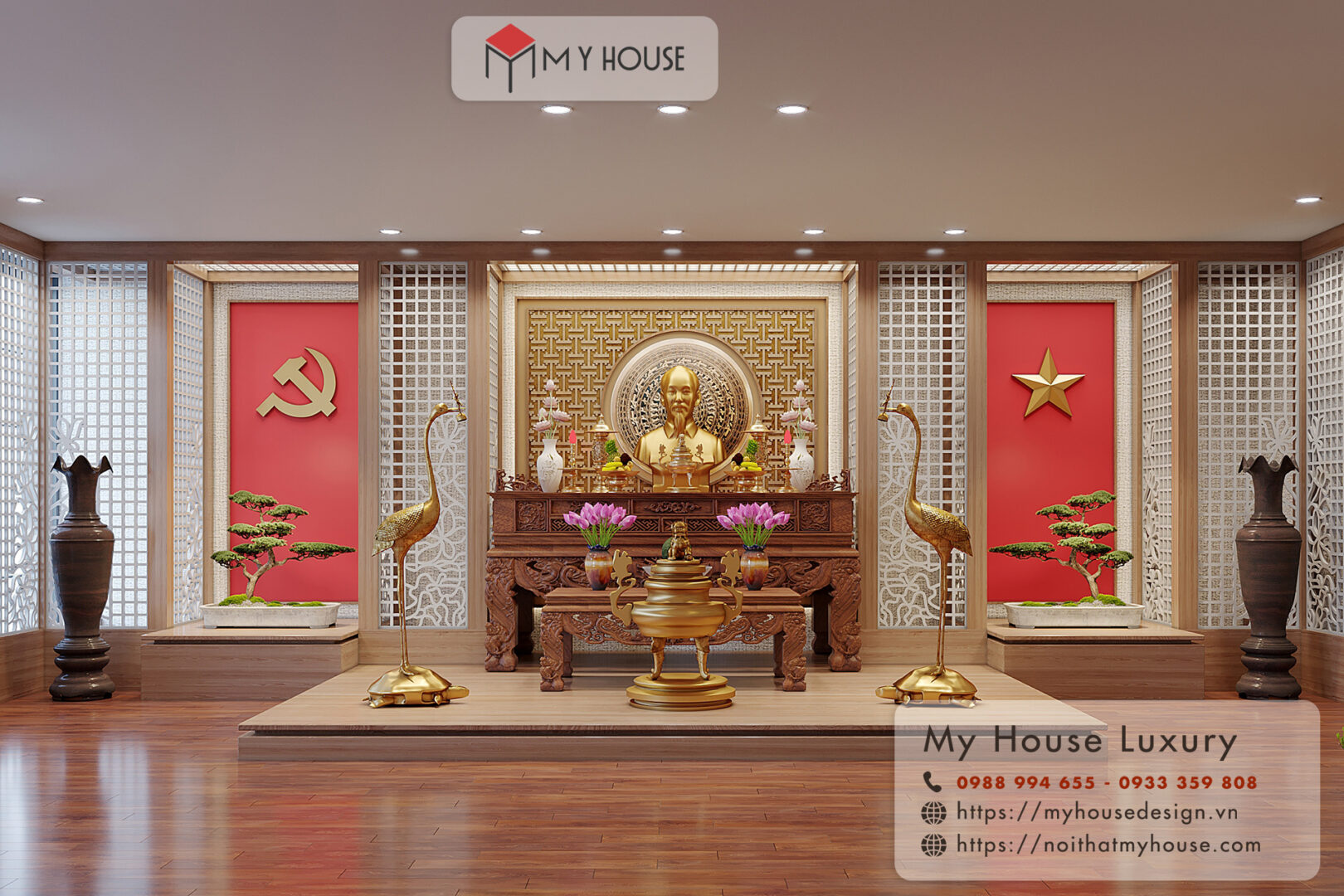 Thiết kế nội thất phòng thờ-7