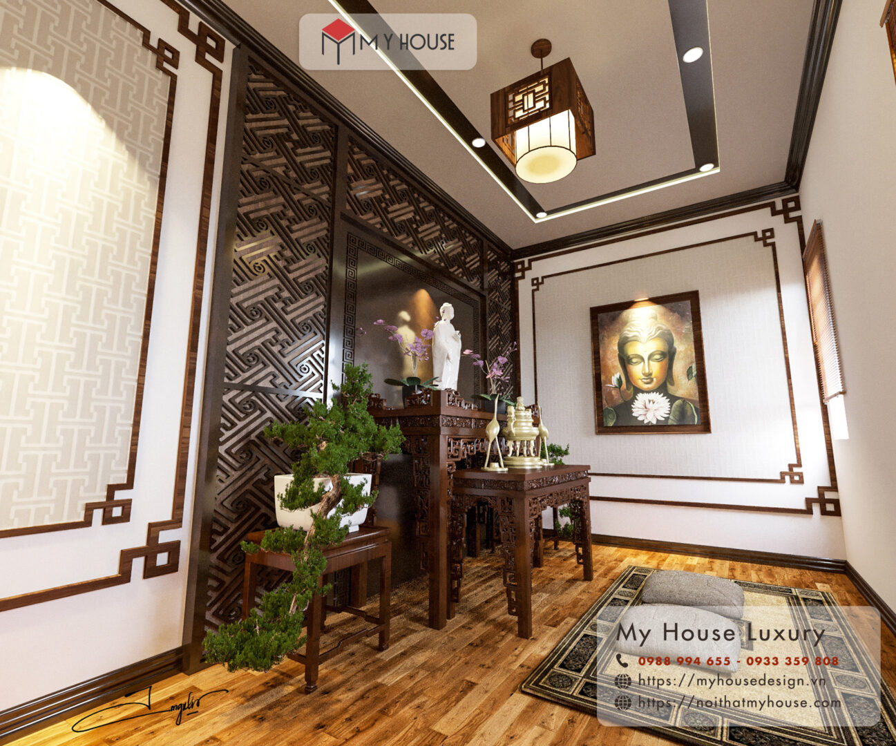 Thiết kế nội thất phòng thờ-8
